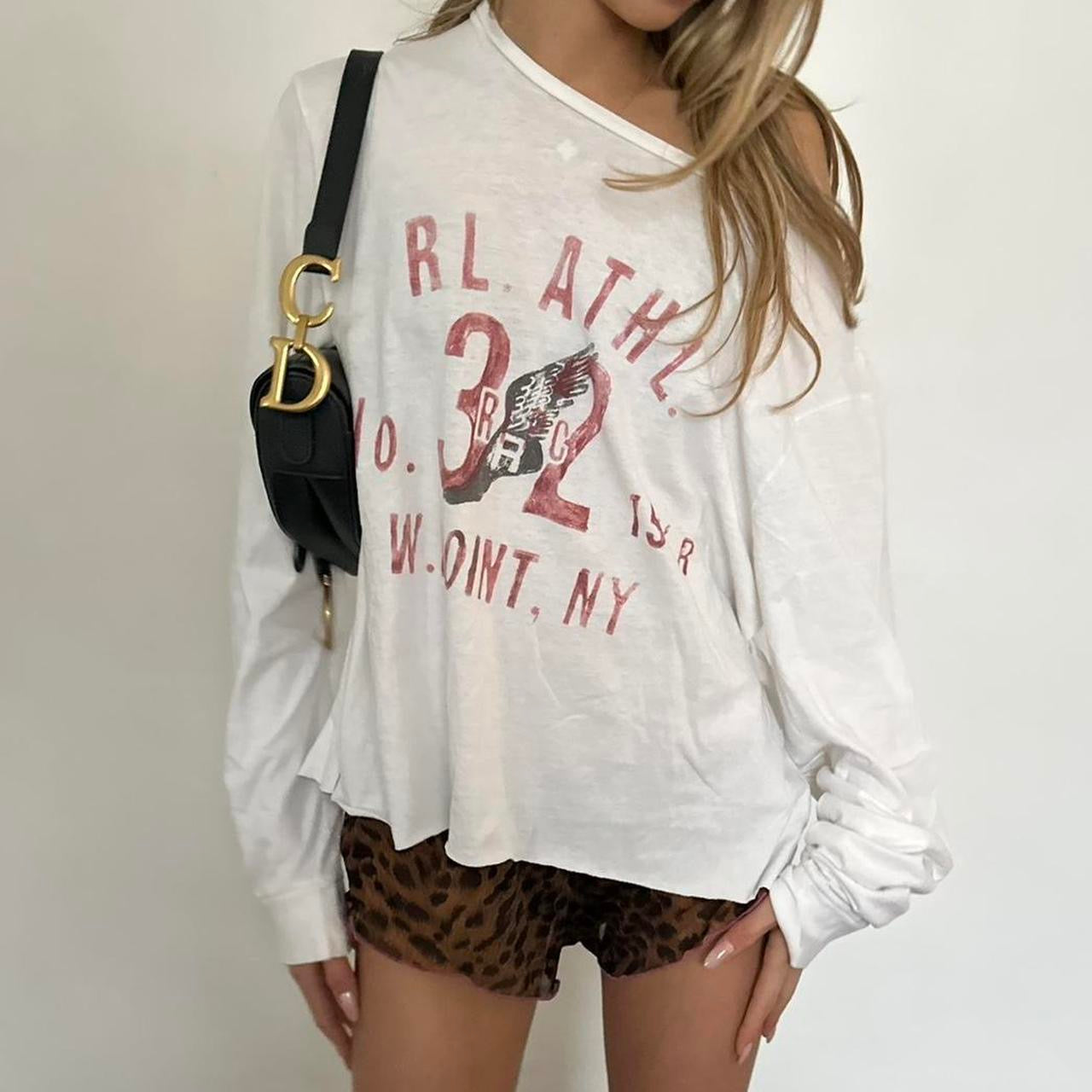 Vintage Ralph Lauren graphic off the shoulder top