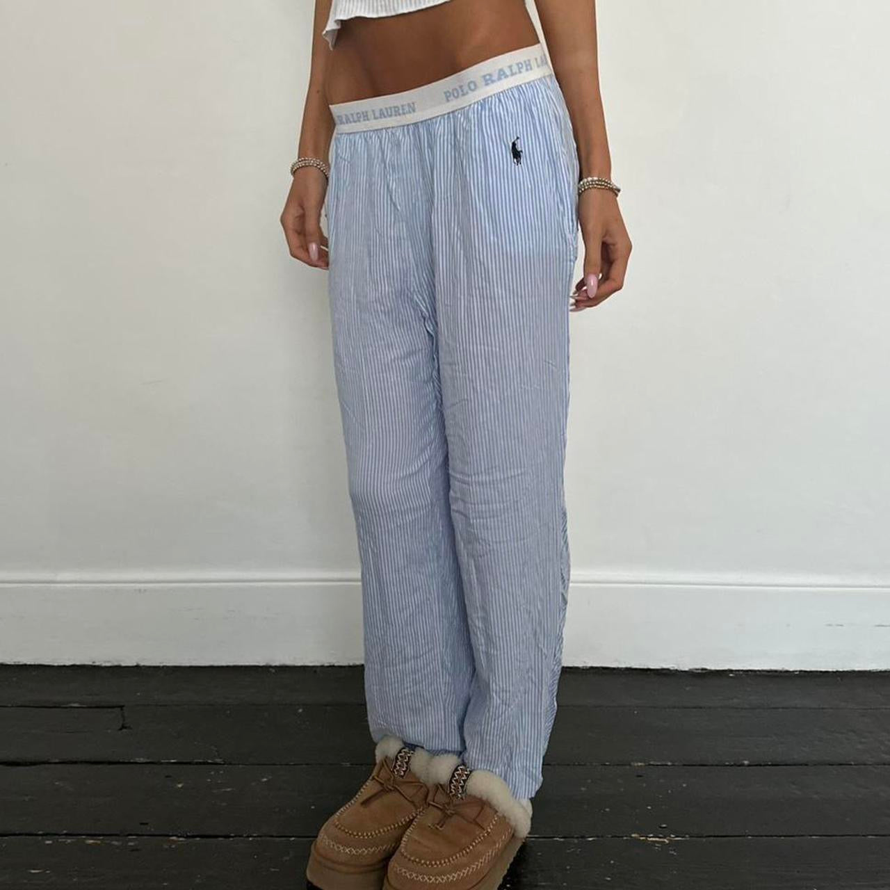 Vintage 90s Ralph Lauren blue stripes pants