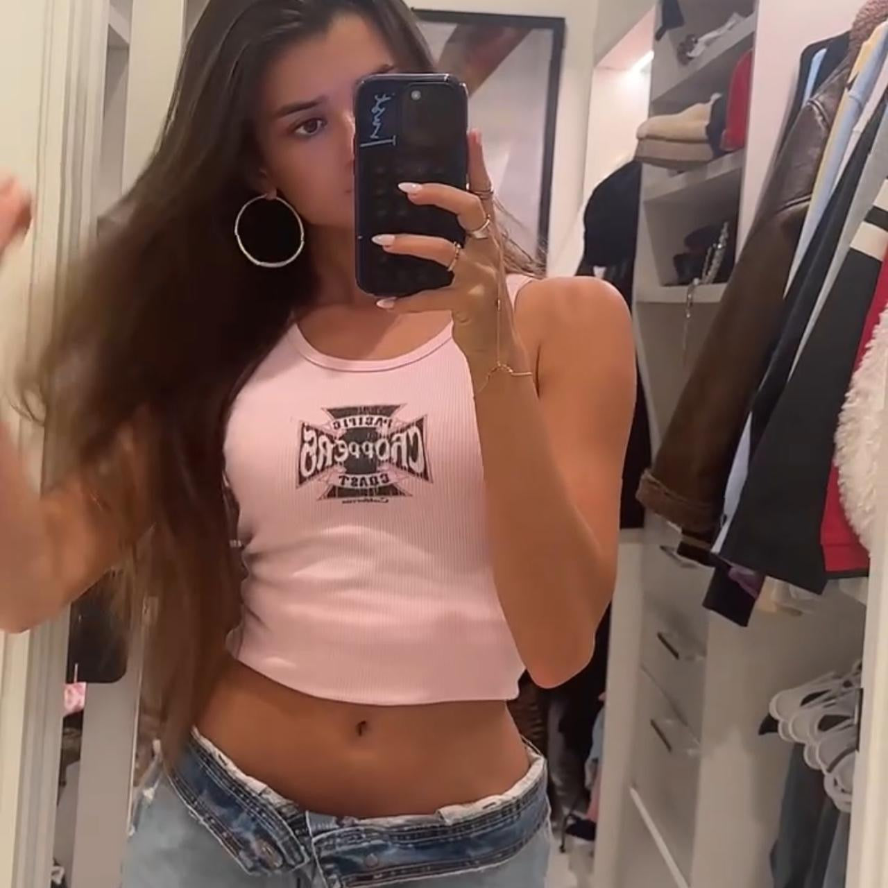 Vintage 2000’s pink Pacific coast choppers cami top
