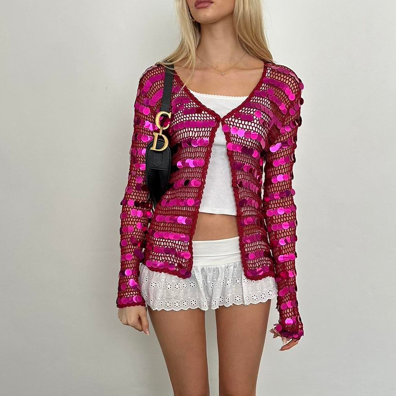 Vintage 90’s pink sequin long sleeve top