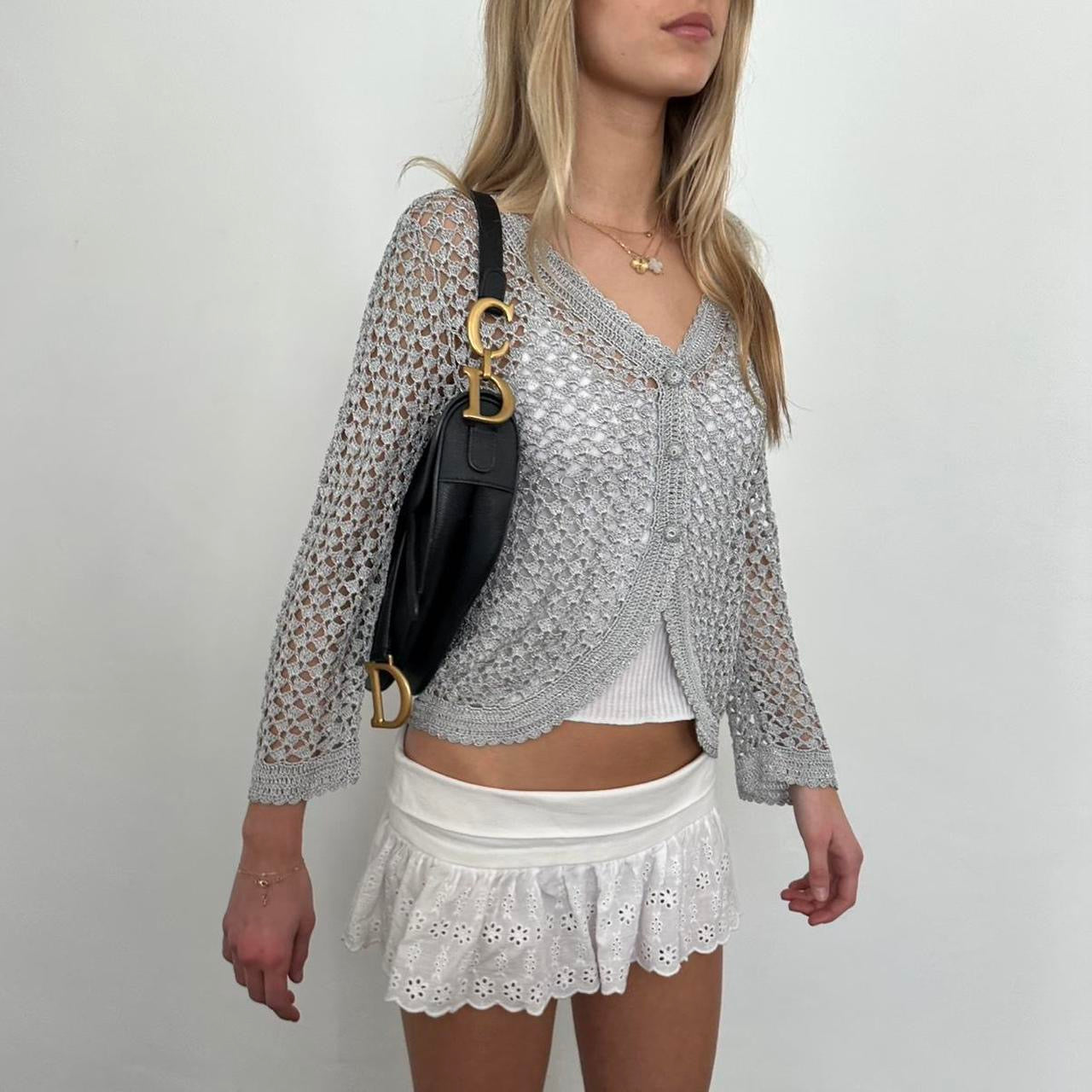 Vintage grey layering cardigan top