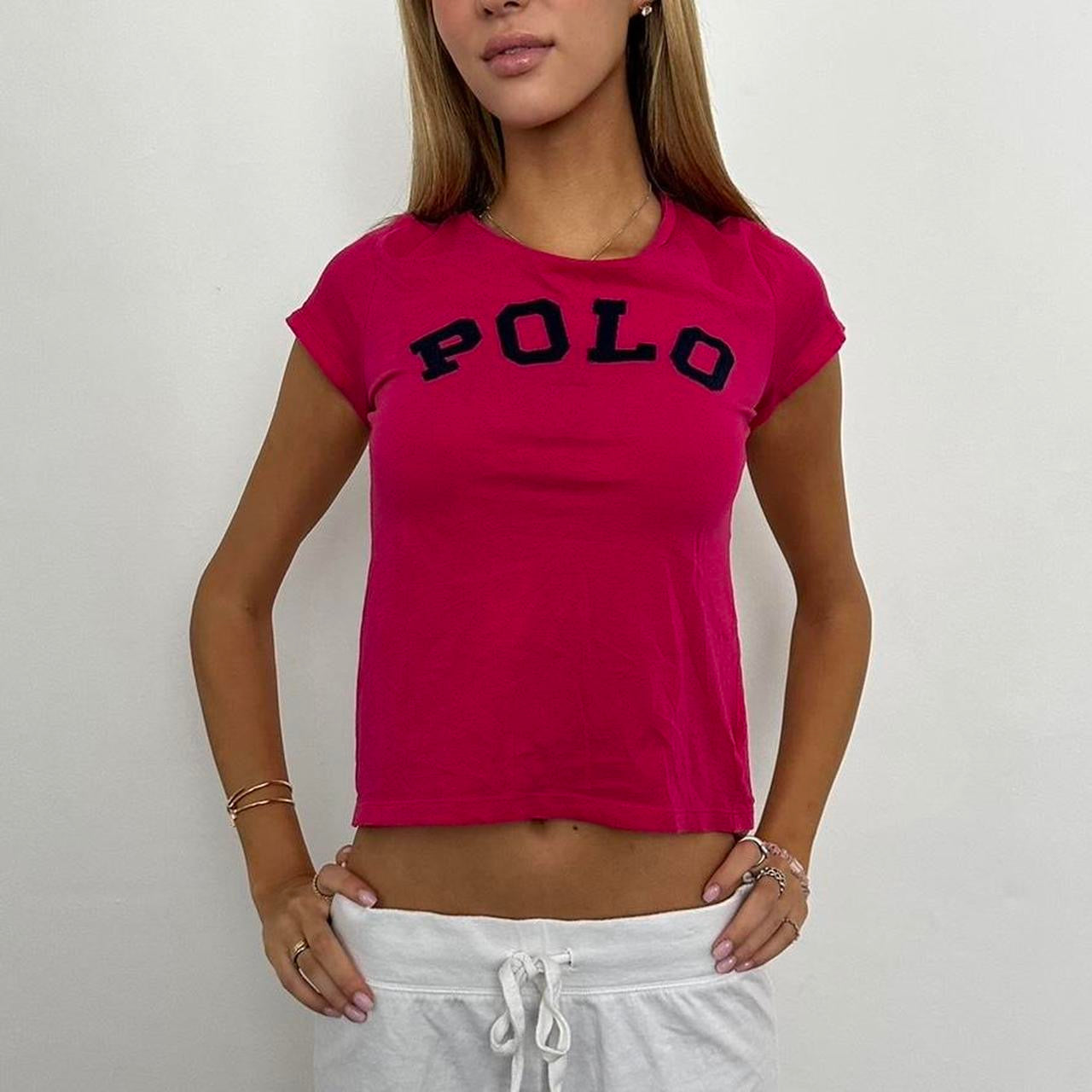 Vintage Polo Ralph Lauren pink embroidered baby tee