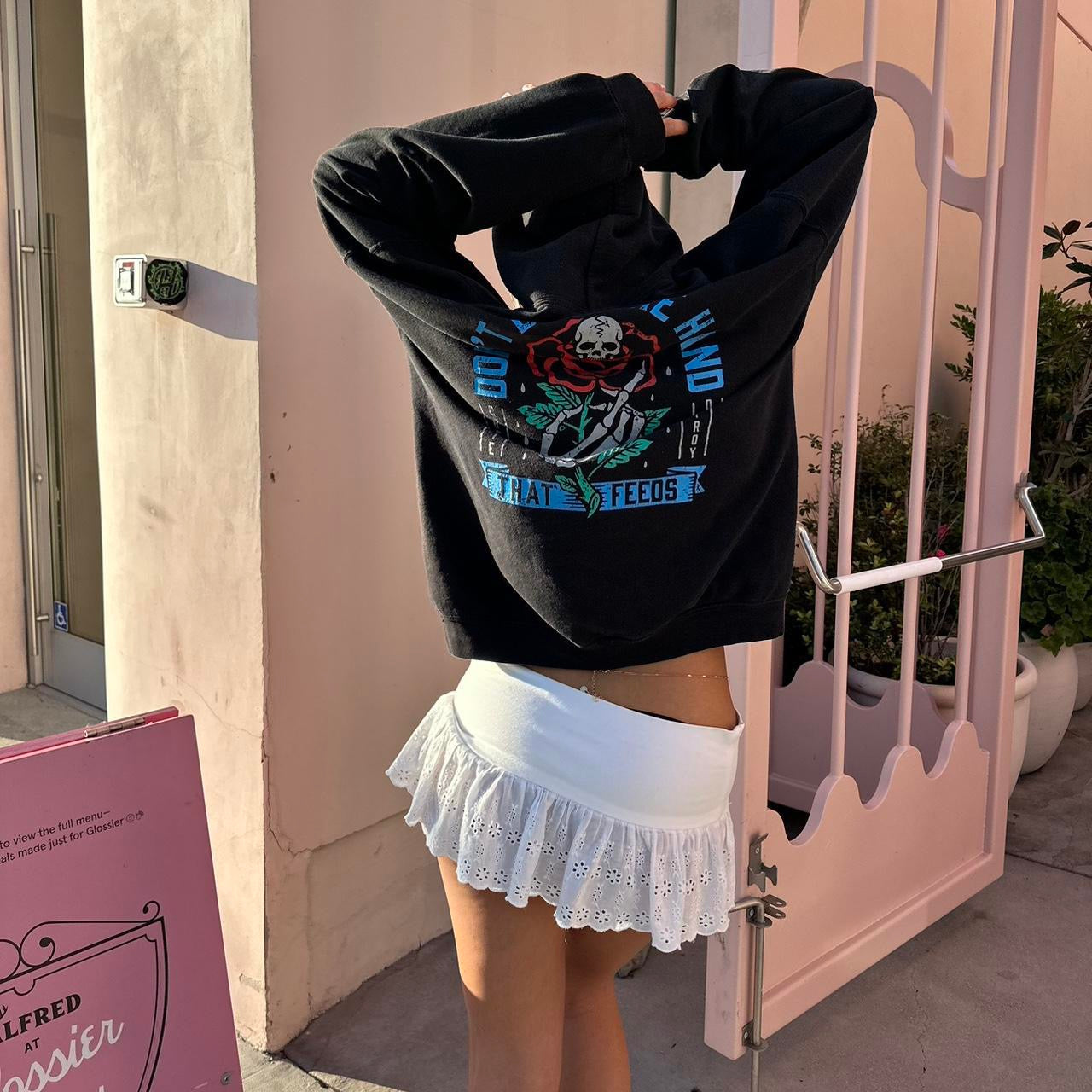 Vintage graphic black grunge skater hoodie π€