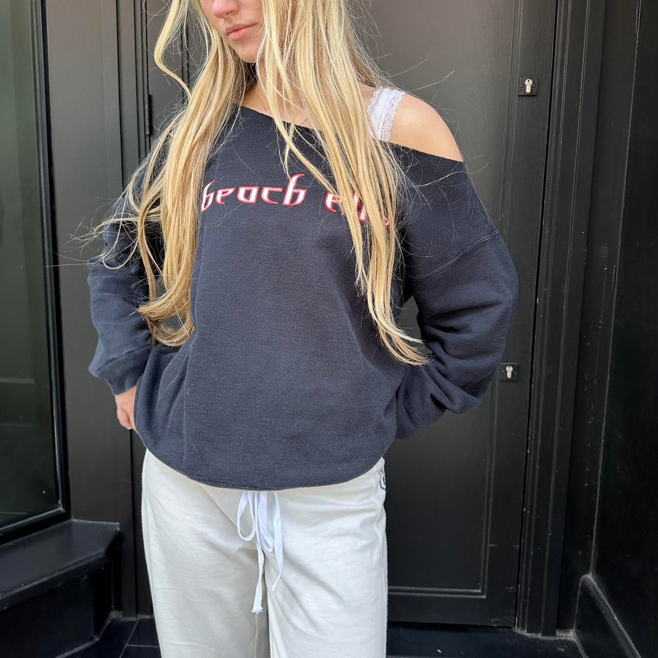 Vintage Beach Elite skater off shoulder sweatshirt