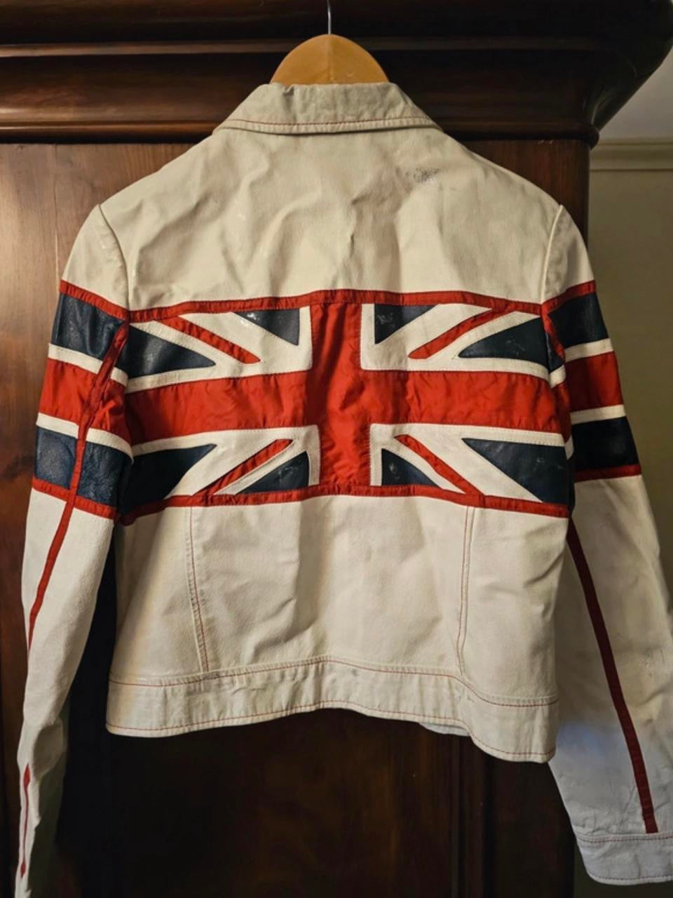 Vintage 90s RARE British Flag leather jacket 🇬🇧