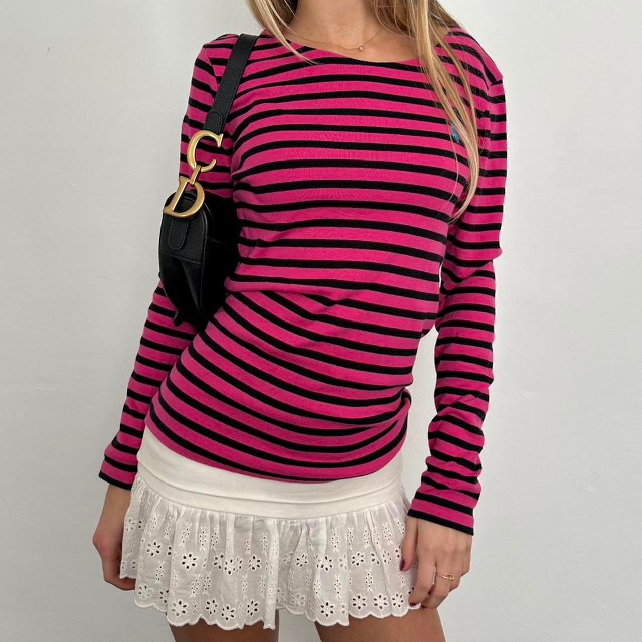 Vintage 90’s Ralph Lauren pink striped long sleeve top 🩷