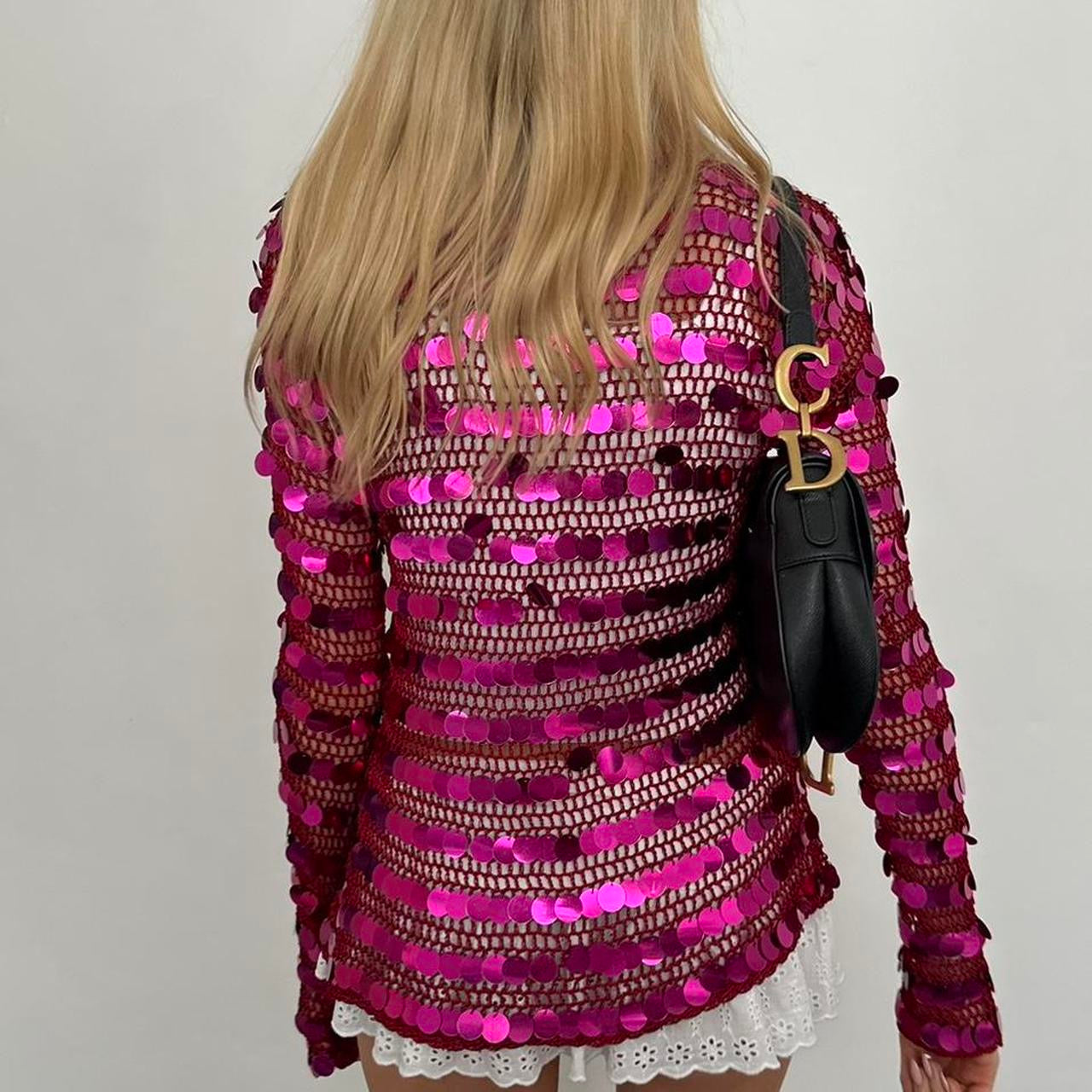 Vintage 90’s pink sequin long sleeve top