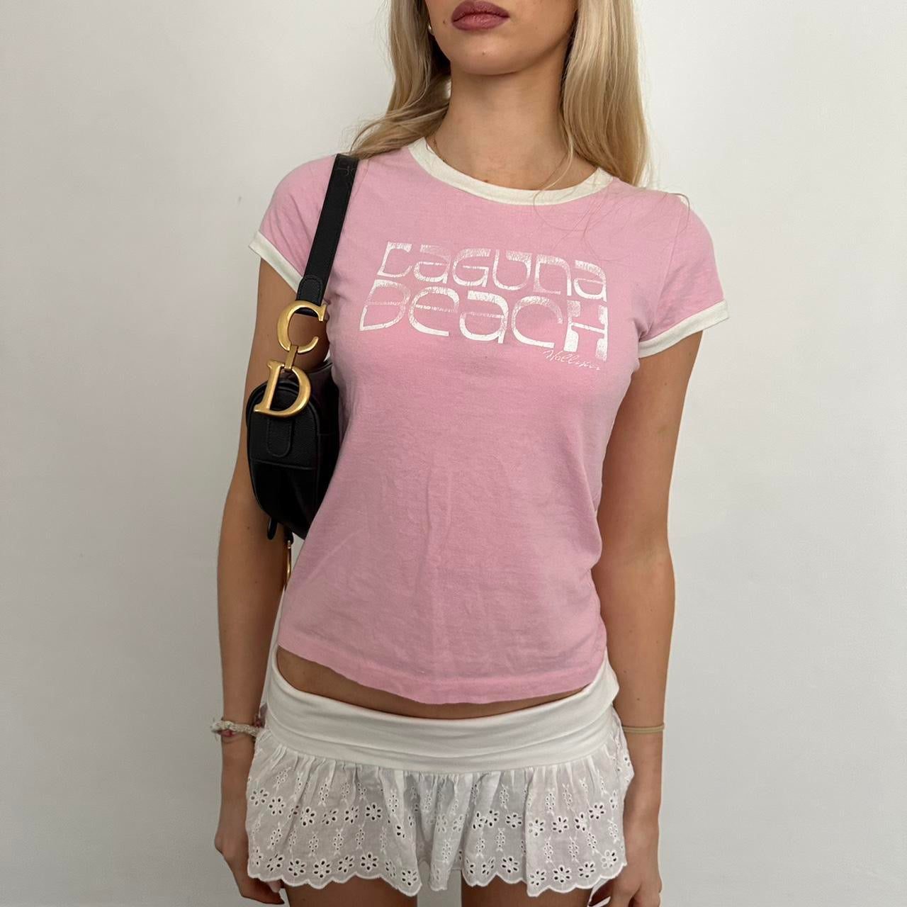 Vintage Laguna Beach pink baby tee