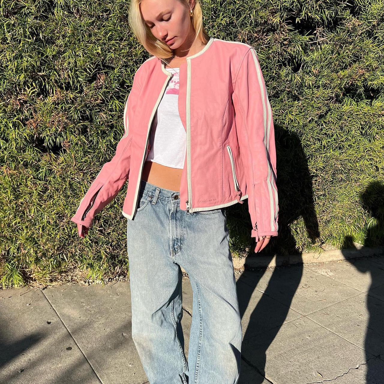 Vintage pink leather jacket π