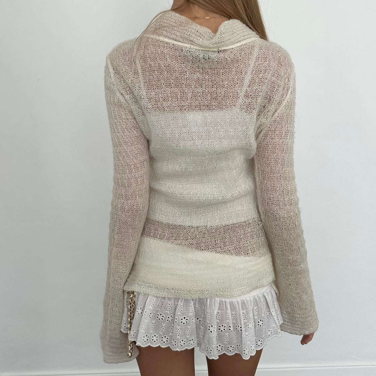 Vintage cream delicate layering cardigan