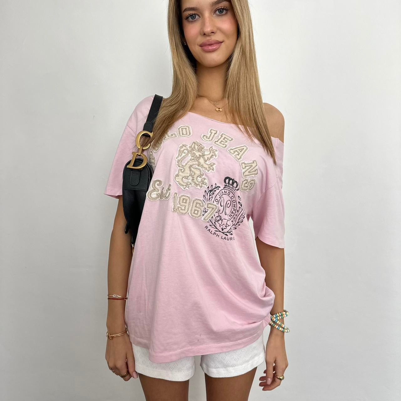 Vintage Ralph Lauren pink off shoulder top