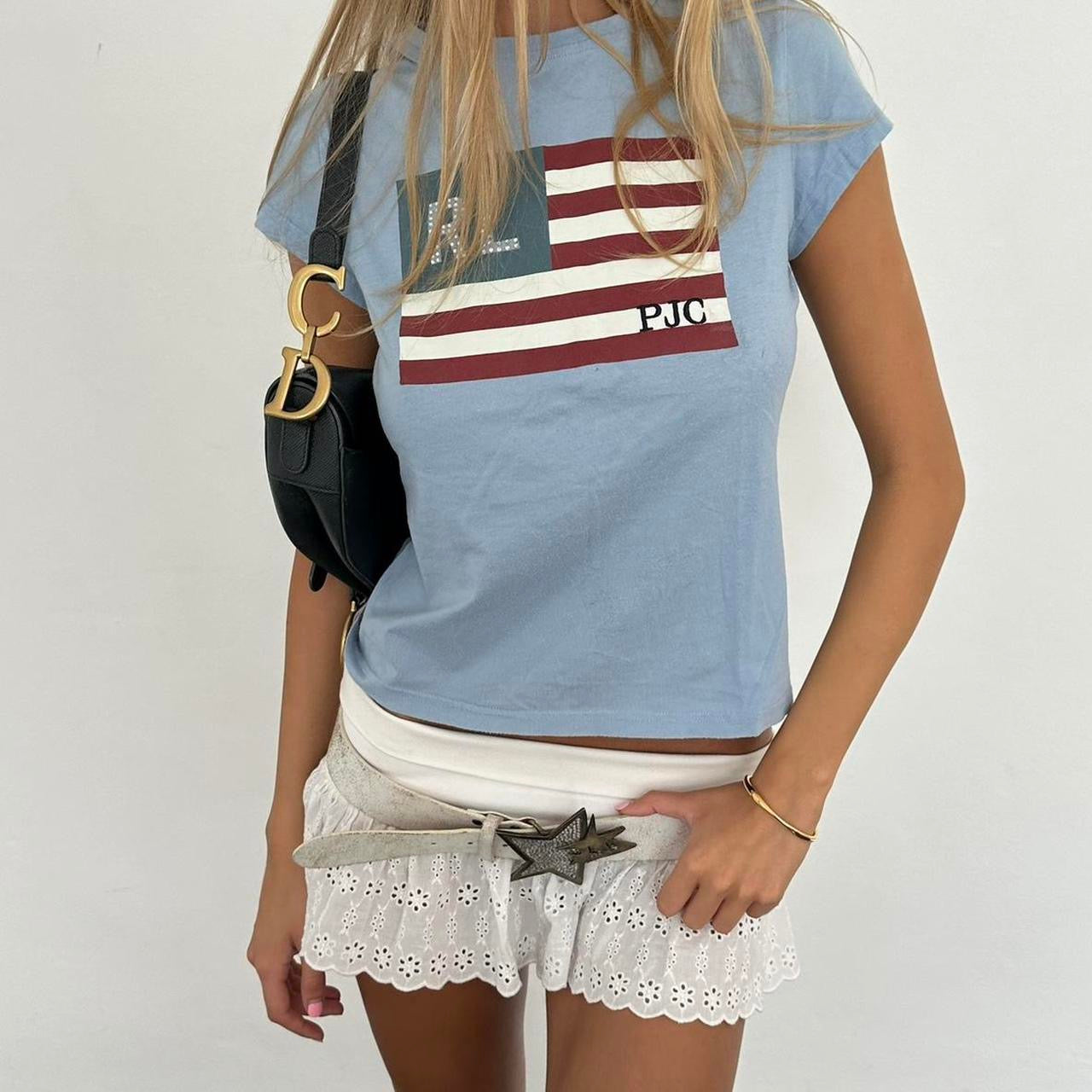Vintage 90’s blue American flag Ralph Lauren baby tee