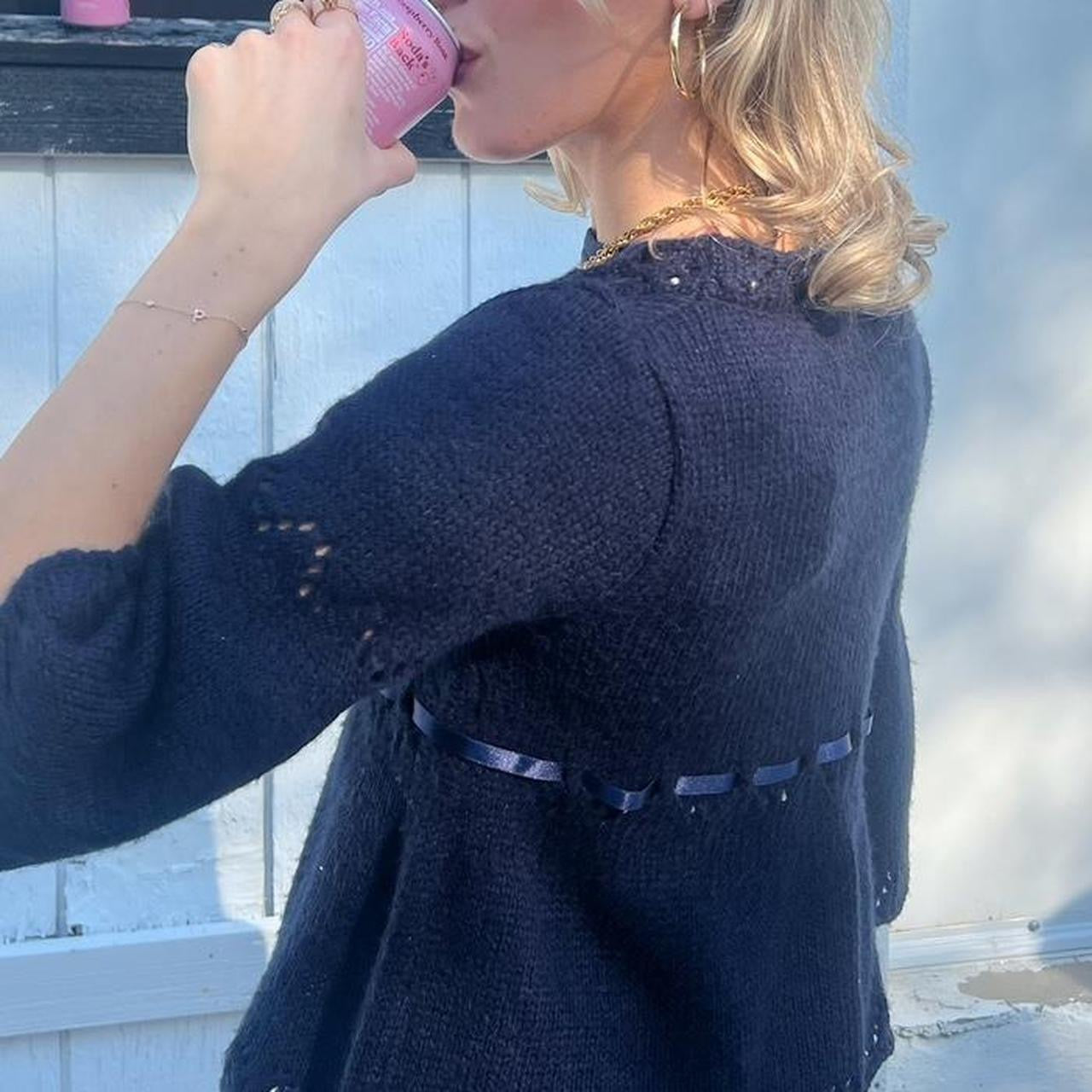 Vintage 90’s navy knitted cardigan