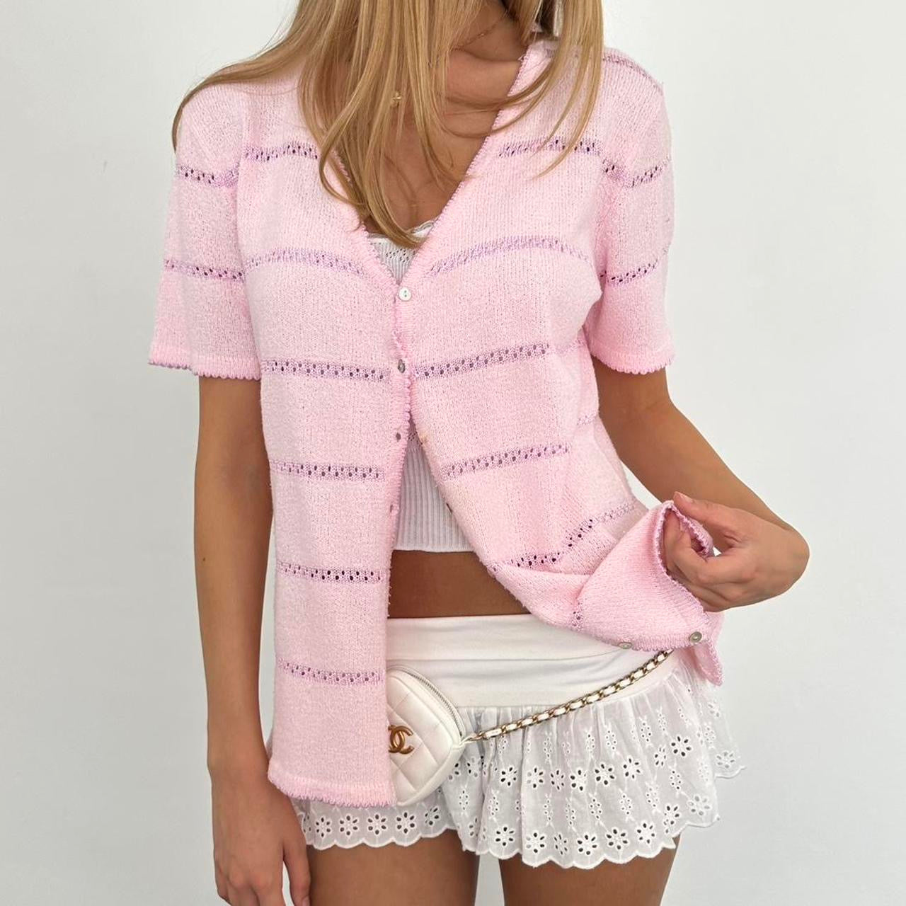 Vintage pink delicate layering cardigan