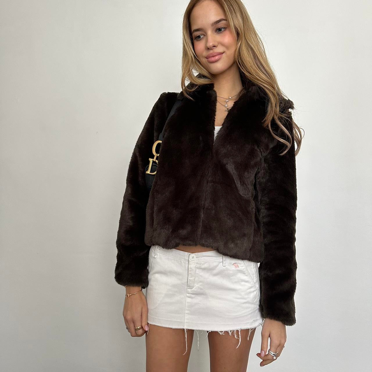 Vintage 2000’s brown faux fur jacket