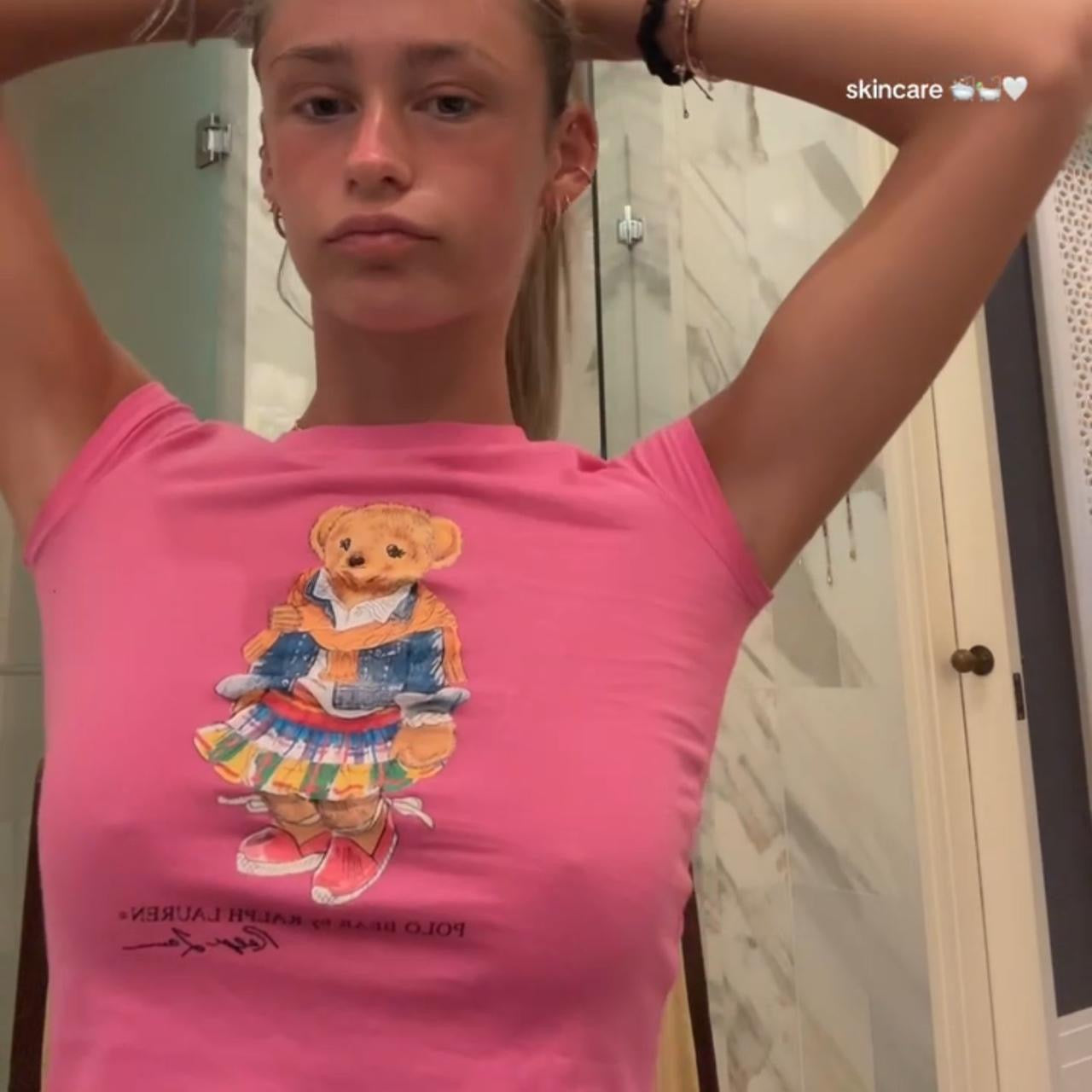 Vintage pink Ralph Lauren bear baby tee