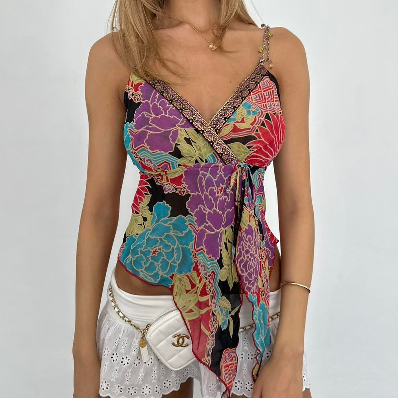 Vintage 2000’s floral bohemian cami top