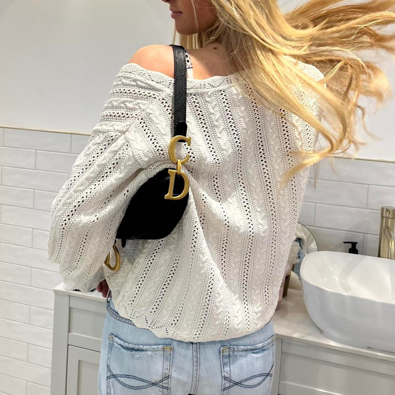 Vintage 90โs white cardigan ๐๐ขึดเป