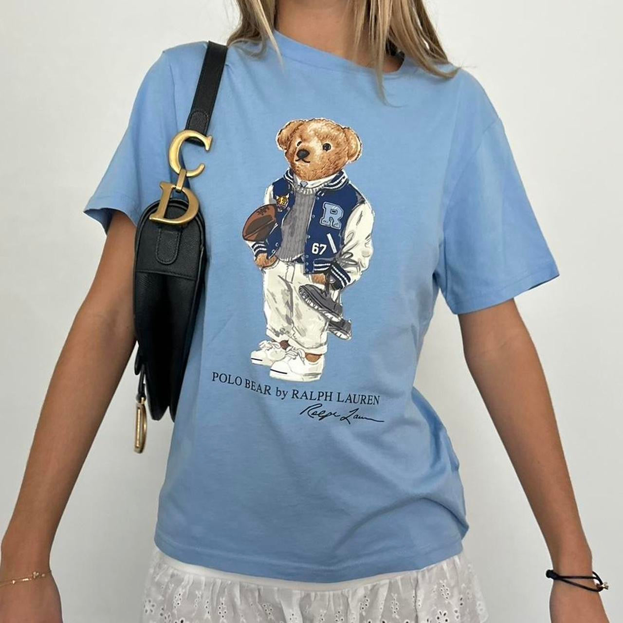 Vintage Ralph Lauren baseball teddy bear baby tee