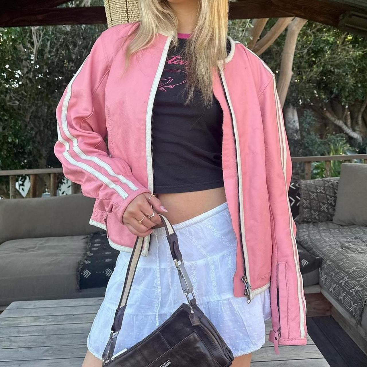 Vintage pink leather jacket π