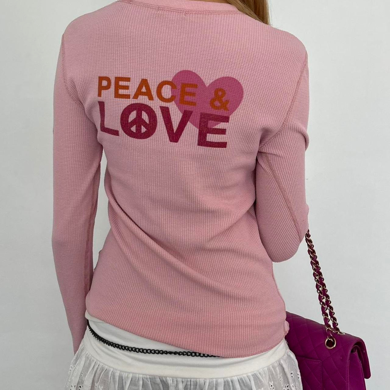 Vintage 2000’s Victoria’s Secret Peace & Love pink long sleeve top