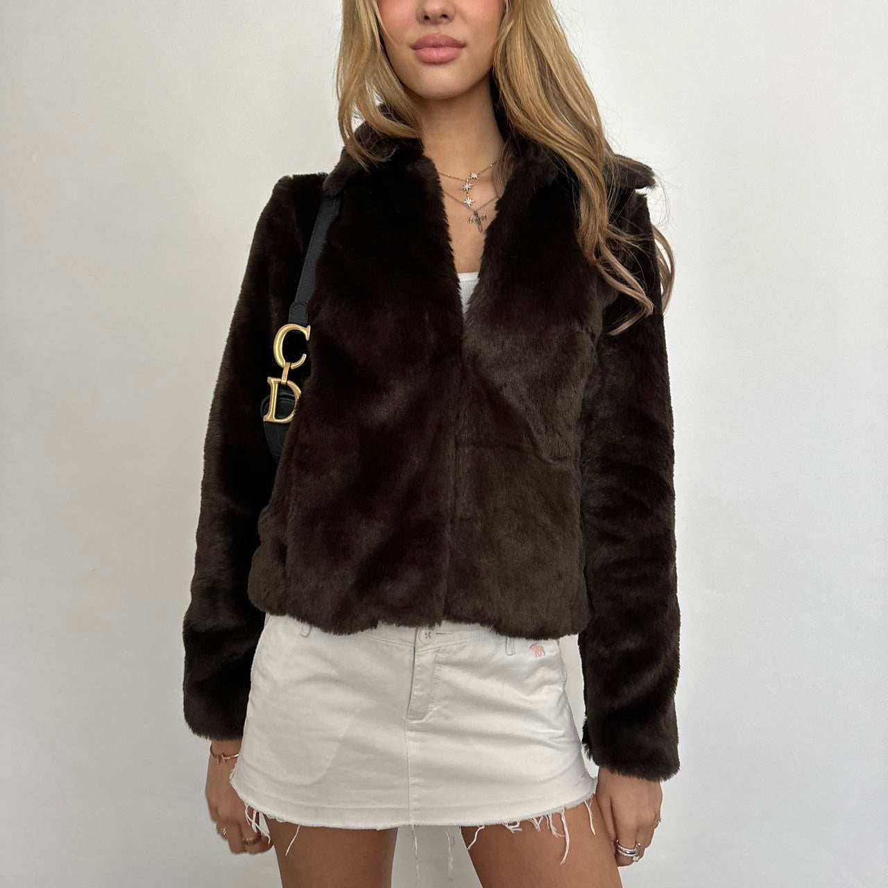 Vintage 2000’s brown faux fur jacket