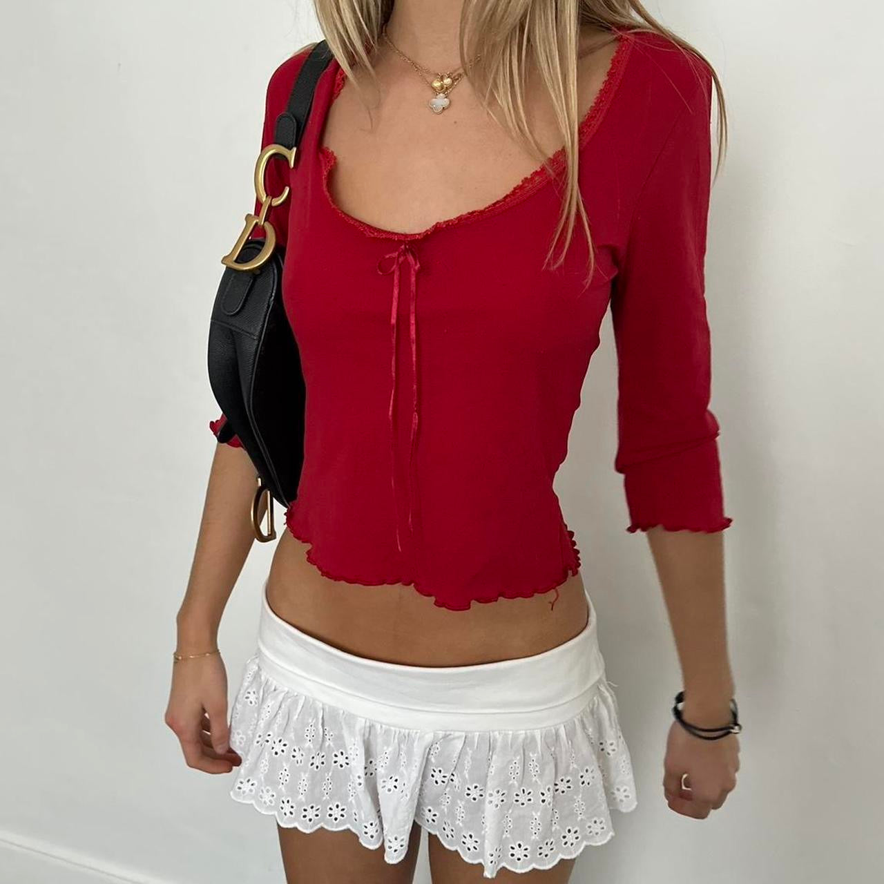 Vintage 90’s red 3/4 sleeve top