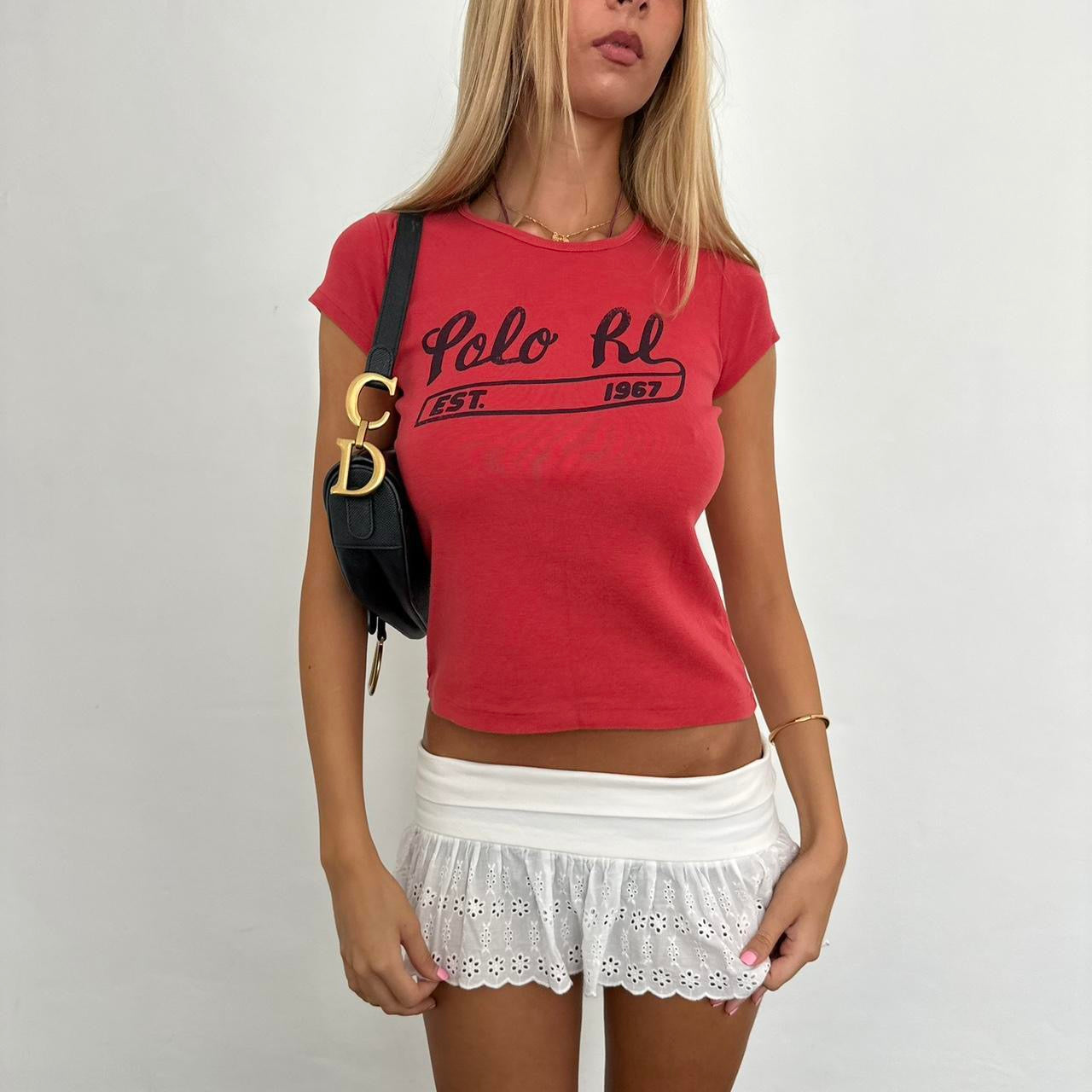 Vintage 2000’s Polo Ralph Lauren red baby tee