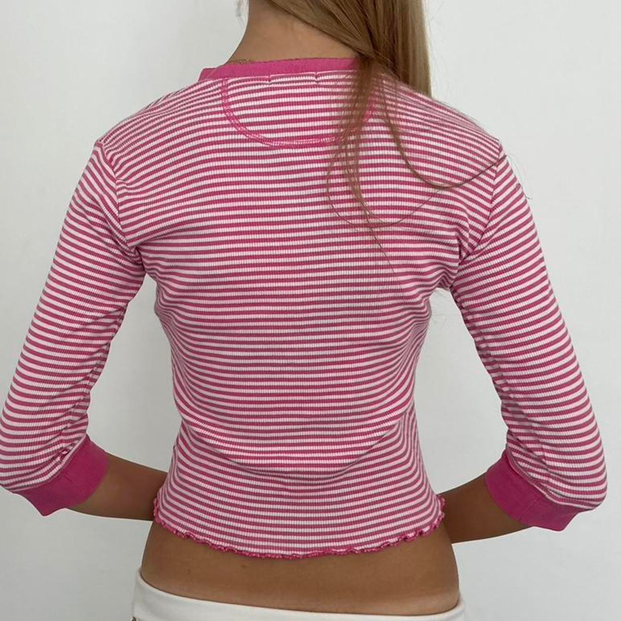 Vintage Ralph Lauren pink striped henley top