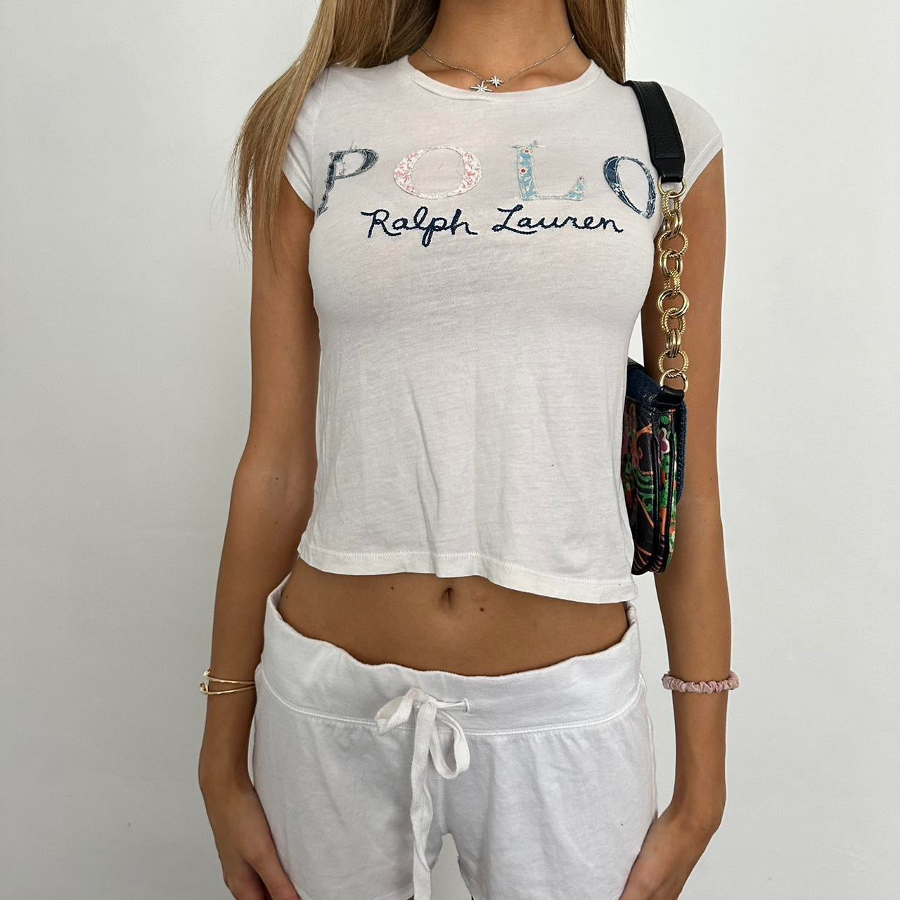 Vintage Ralph Lauren embroidered letters baby tee šš©·āļø