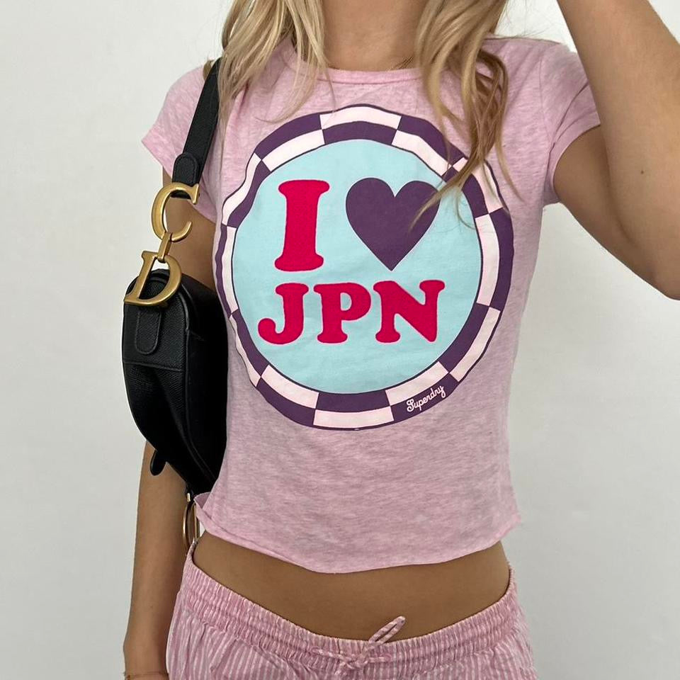 Vintage pink i love Japan baby tee