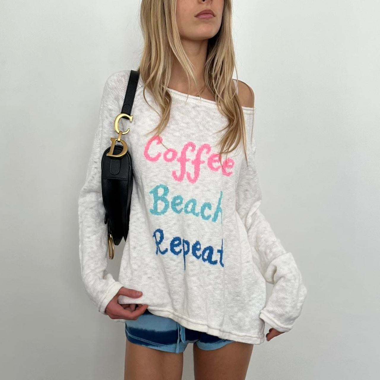 Vintage ‘coffee beach repeat’ sweater