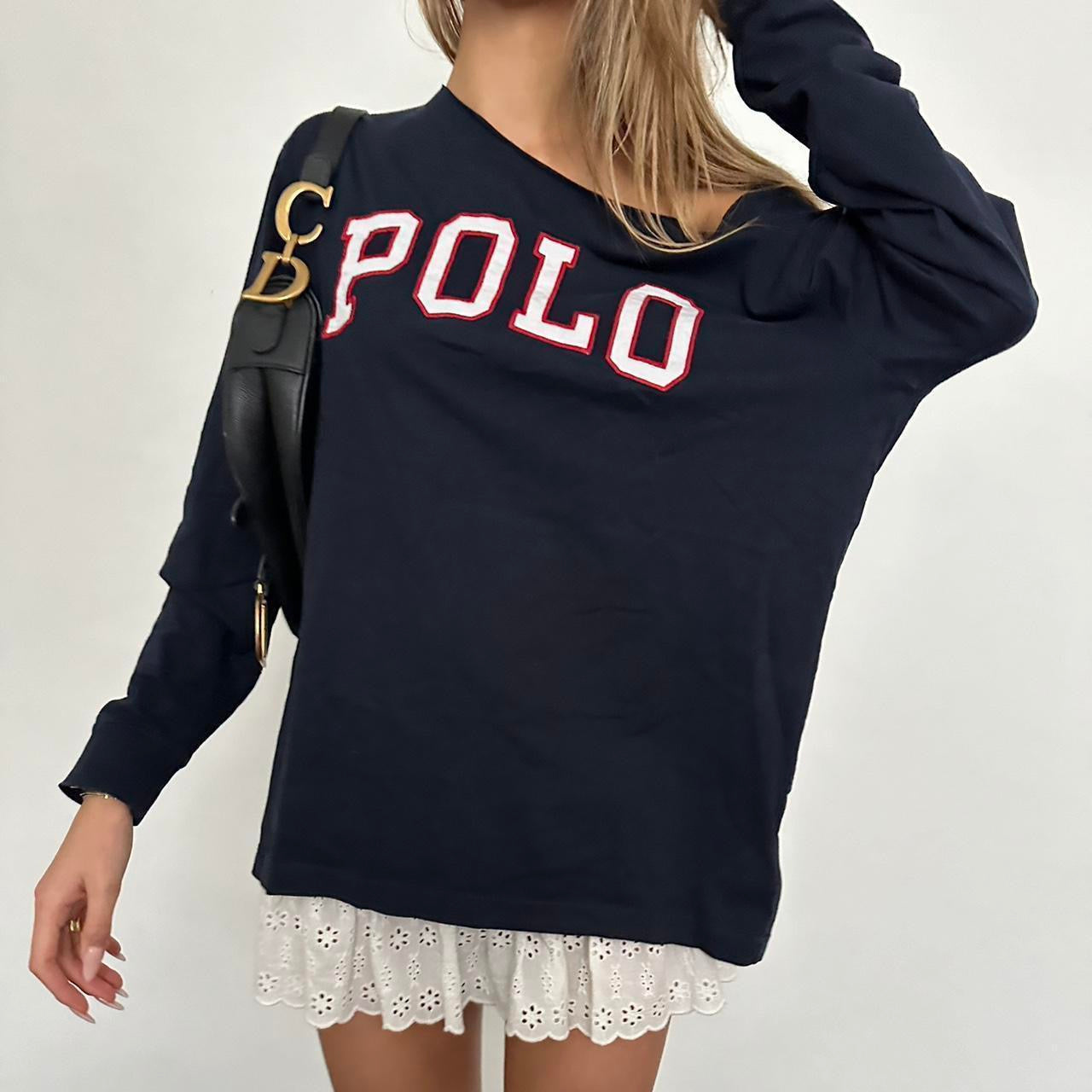 Vintage Polo Ralph Lauren graphic navy long sleeve top
