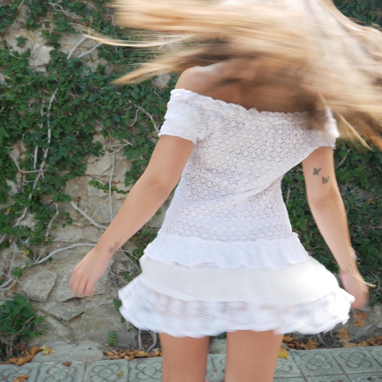 Vintage 90’s ruffle crochet mini dress