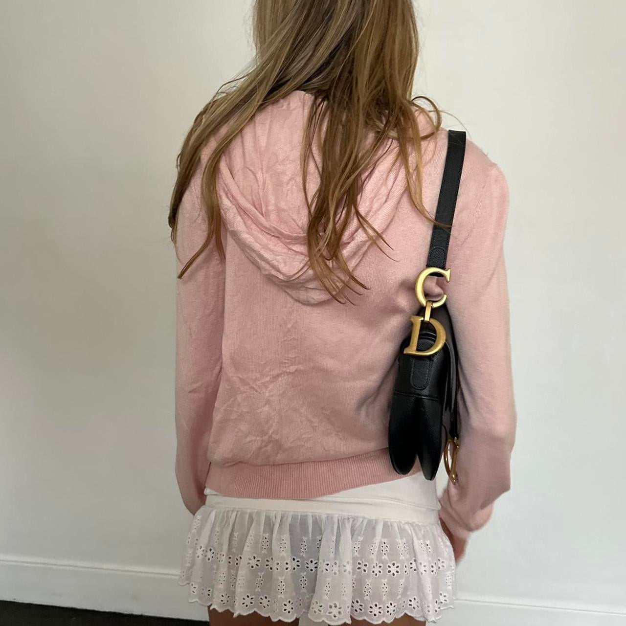 Vintage Ralph Lauren pink knit zip up hoodie