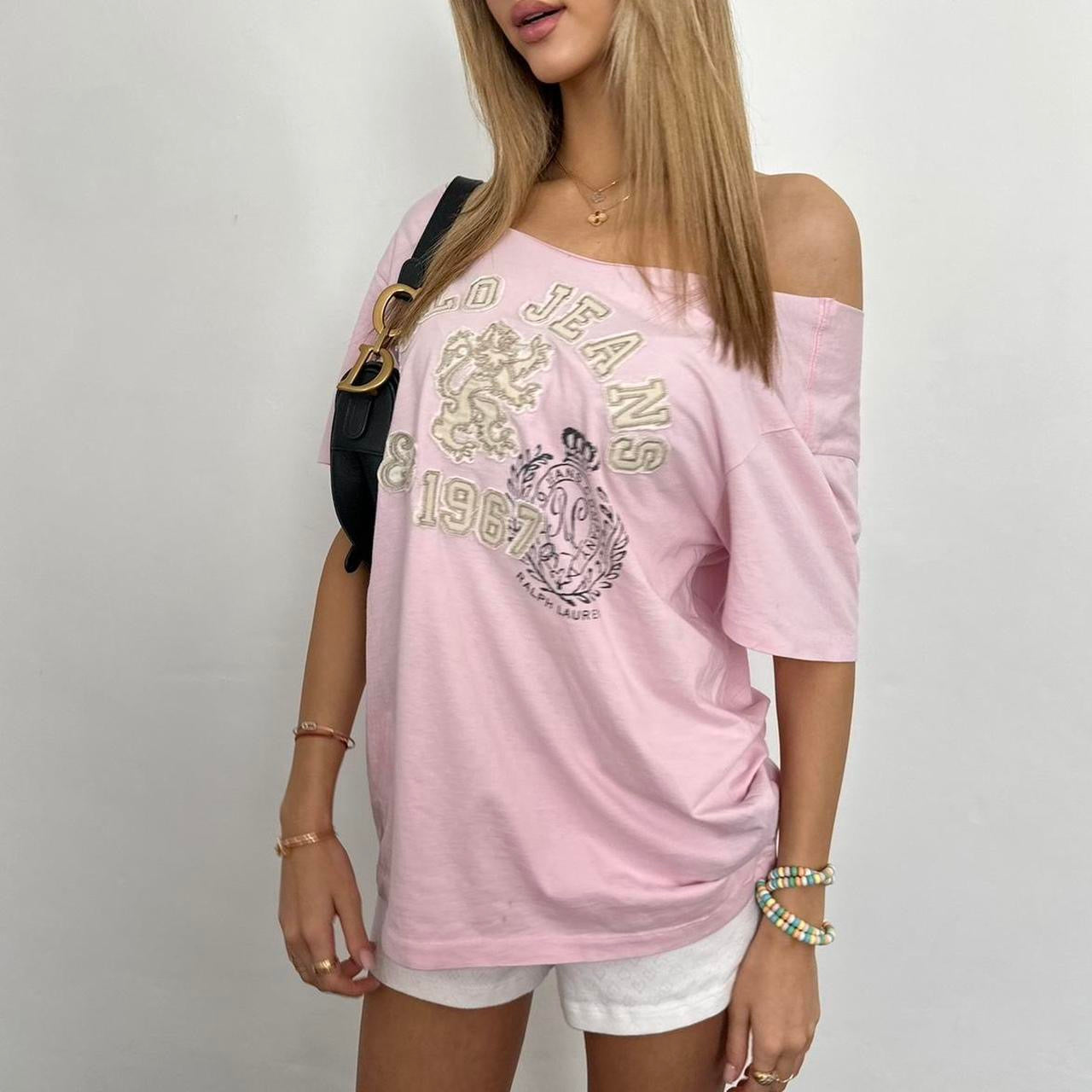 Vintage Ralph Lauren pink off shoulder top