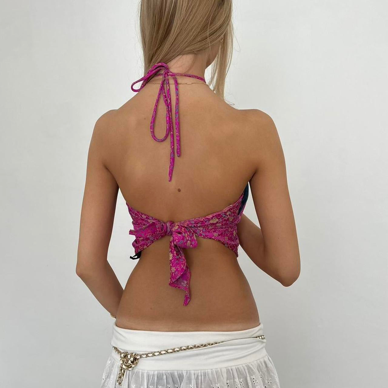 Vintage 2000’s floral bohemian halter neck top