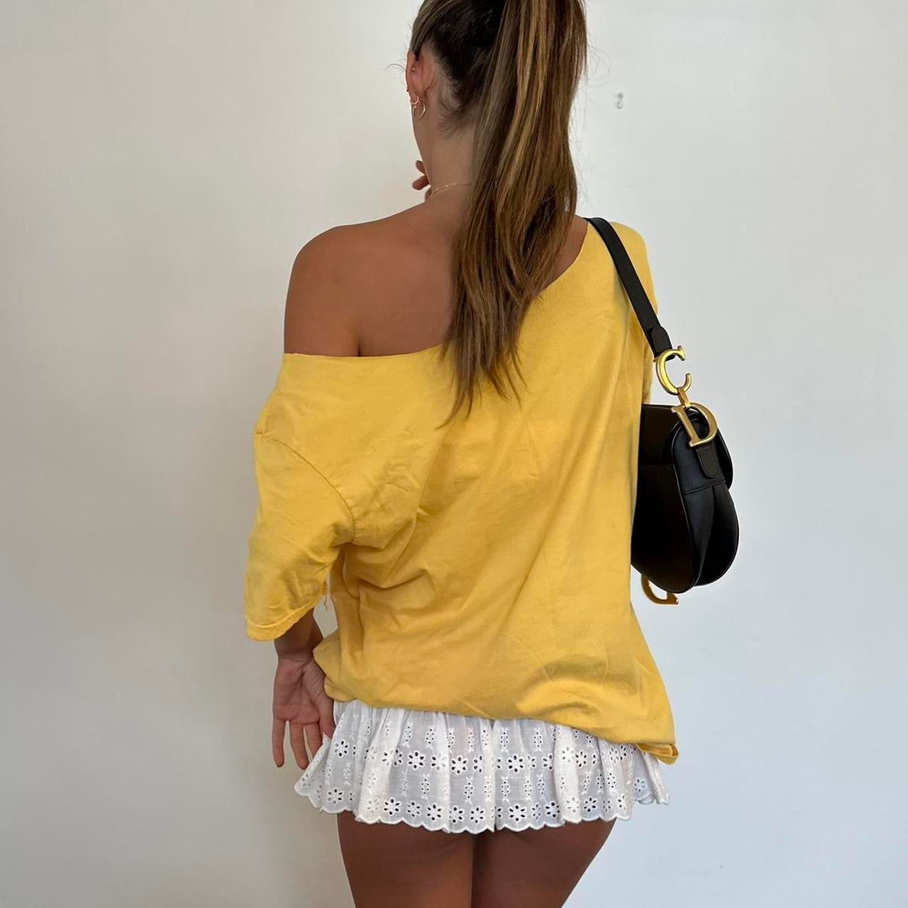 Vintage Nassau Bahamas yellow oversized top