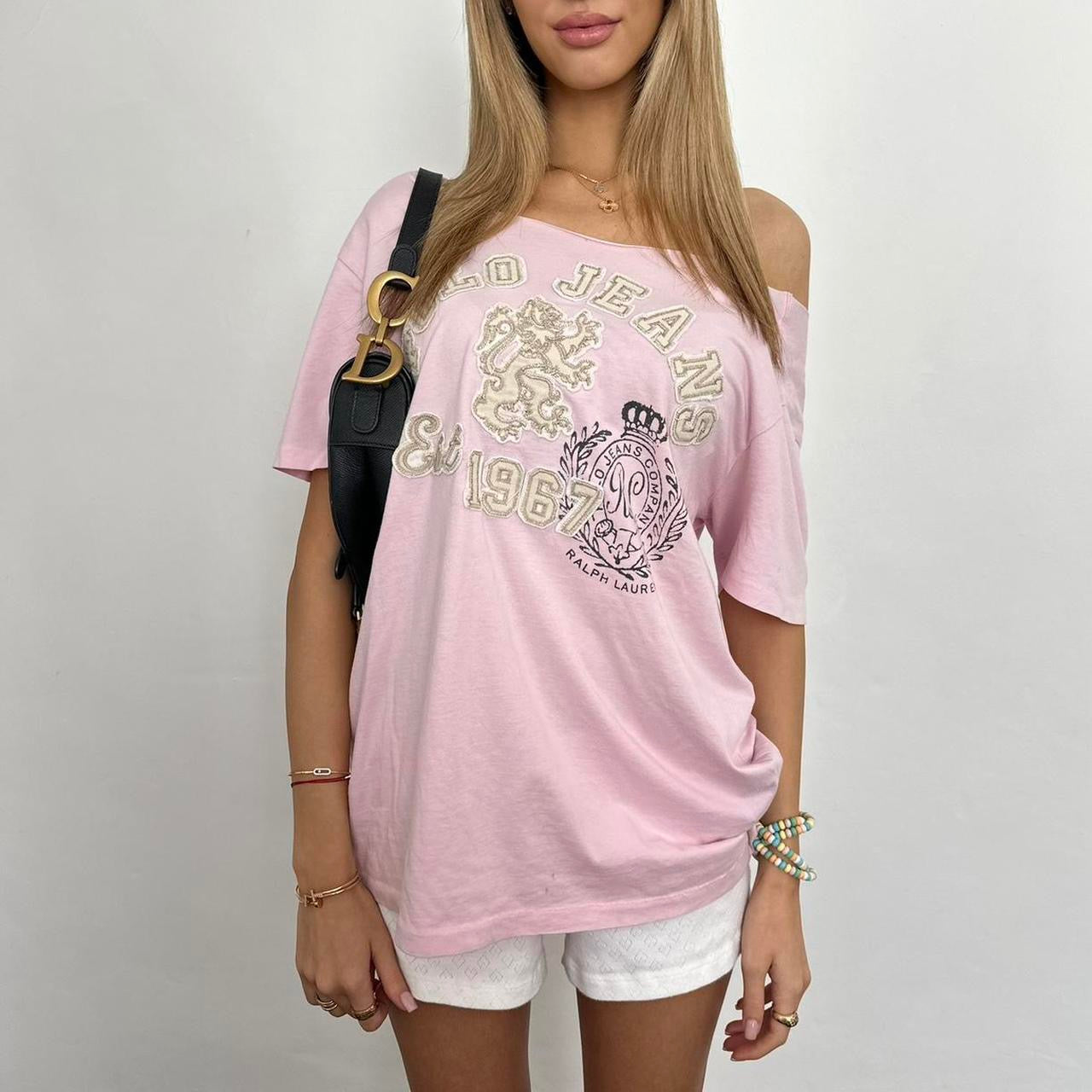 Vintage Ralph Lauren pink off shoulder top