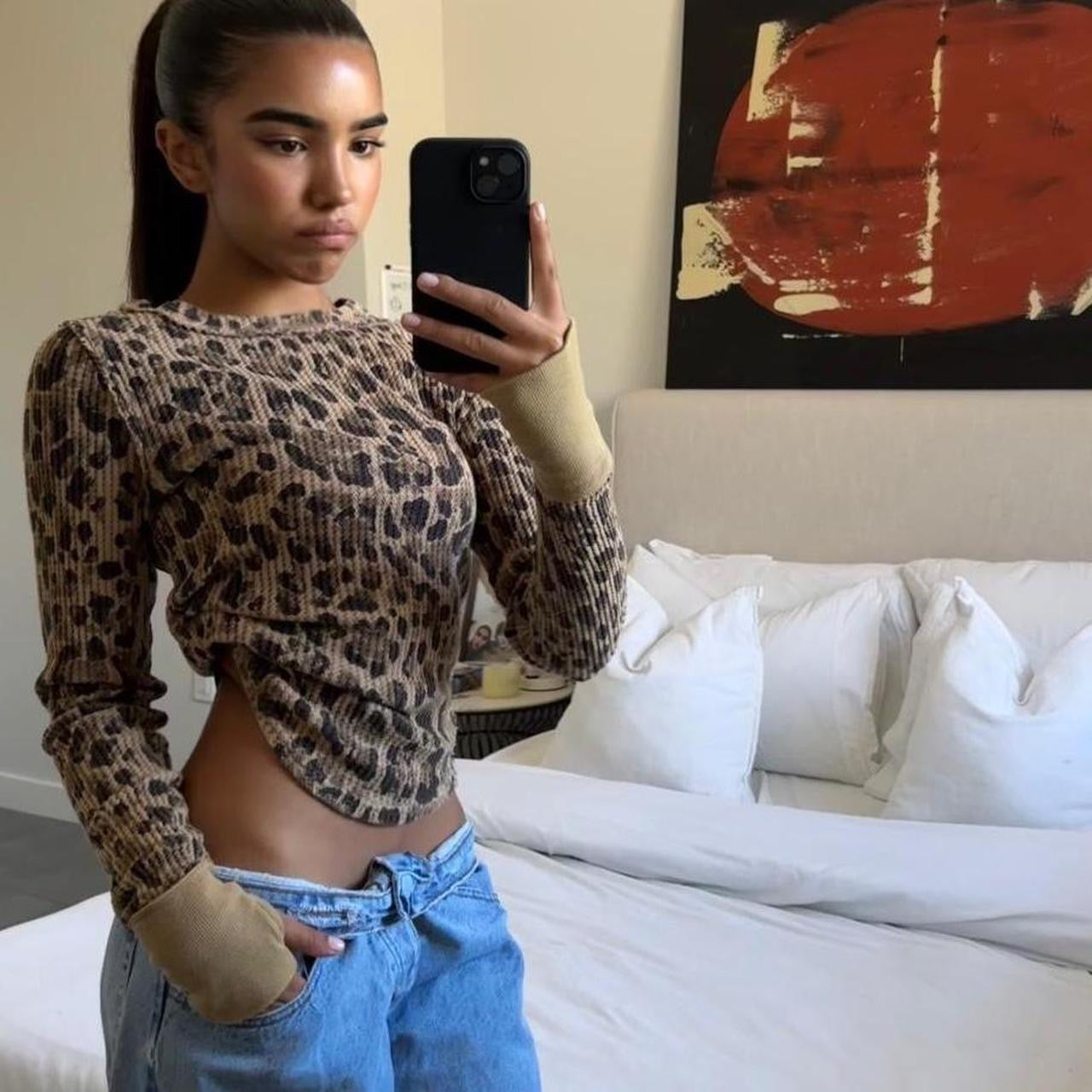Vintage leopard long sleeve top