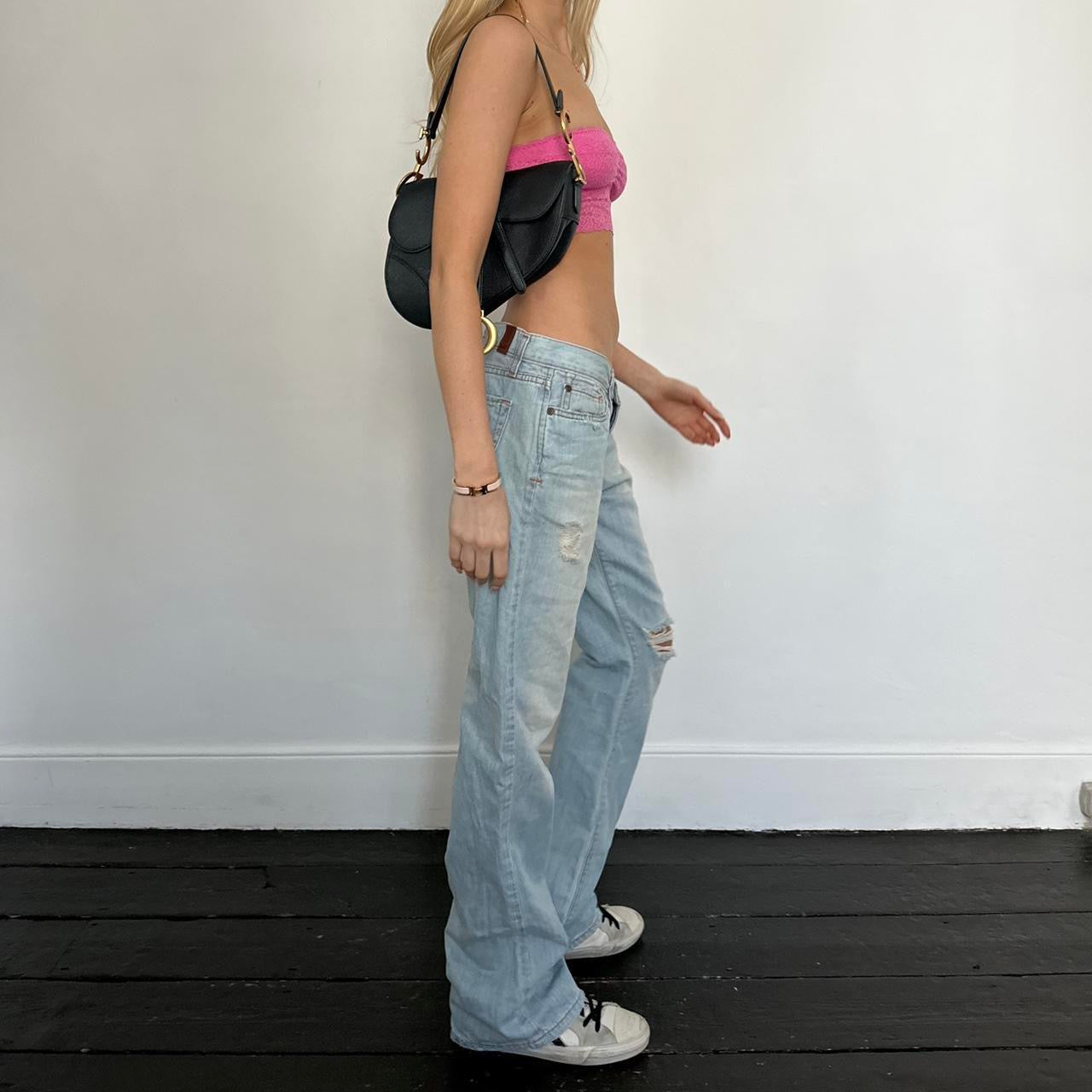 Vintage early 2000s Abercrombie and Fitch blue wash relaxed jeans