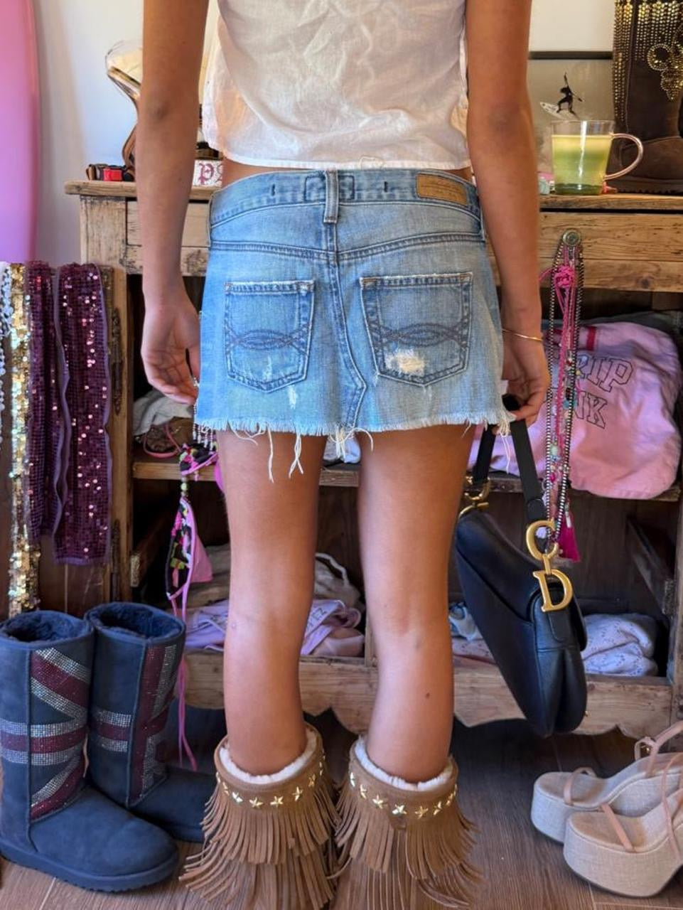 Vintage 00’s Abercrombie and Fitch denim skirt