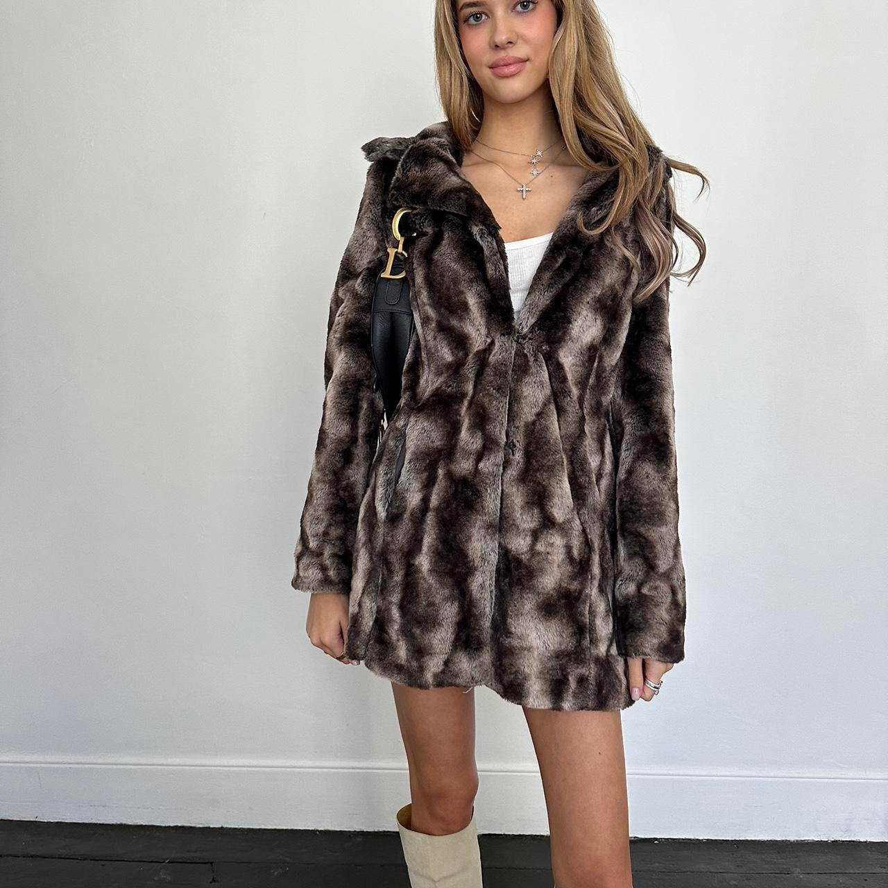 Vintage 2000’s brown faux fur jacket