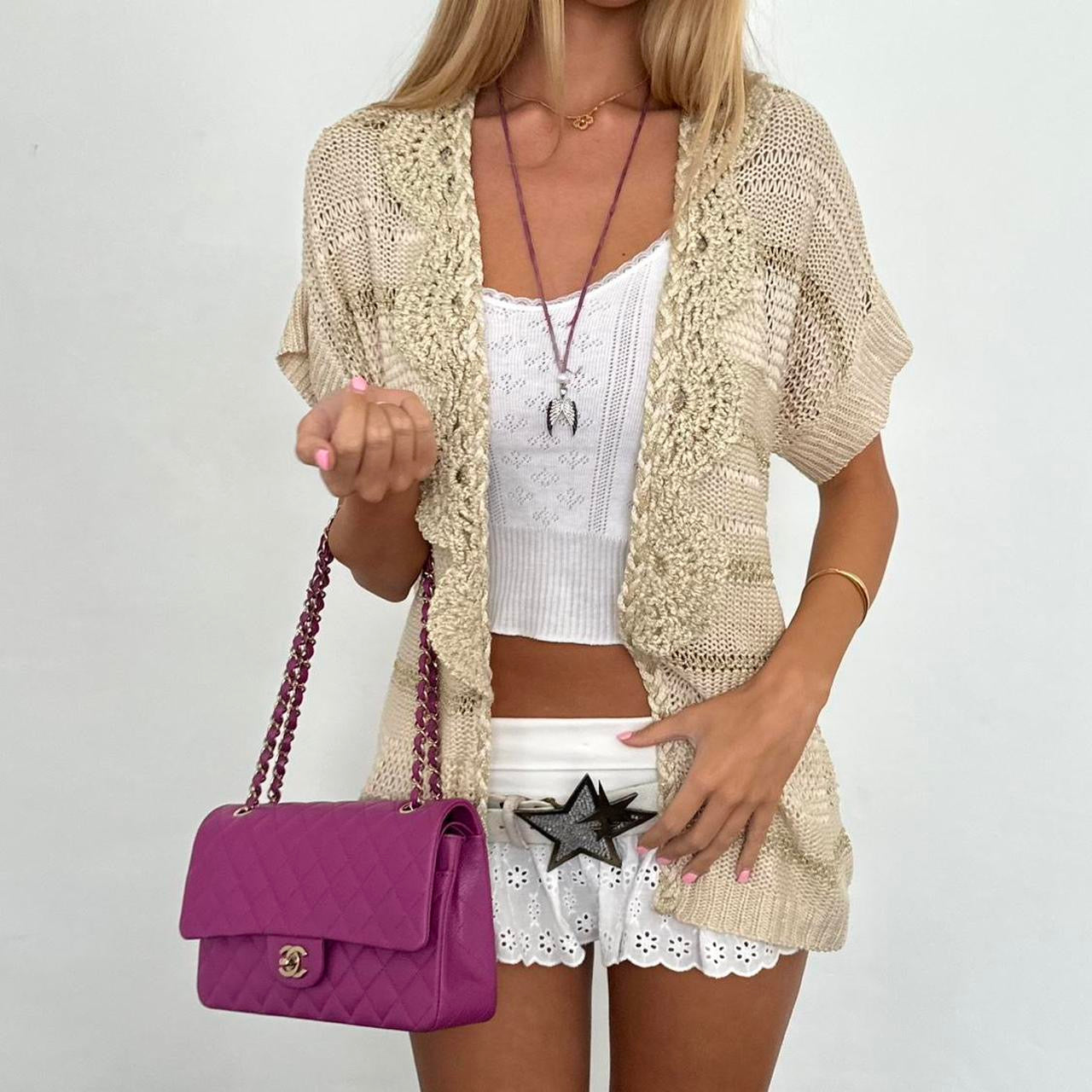 Vintage 90’s cream boho cardigan top