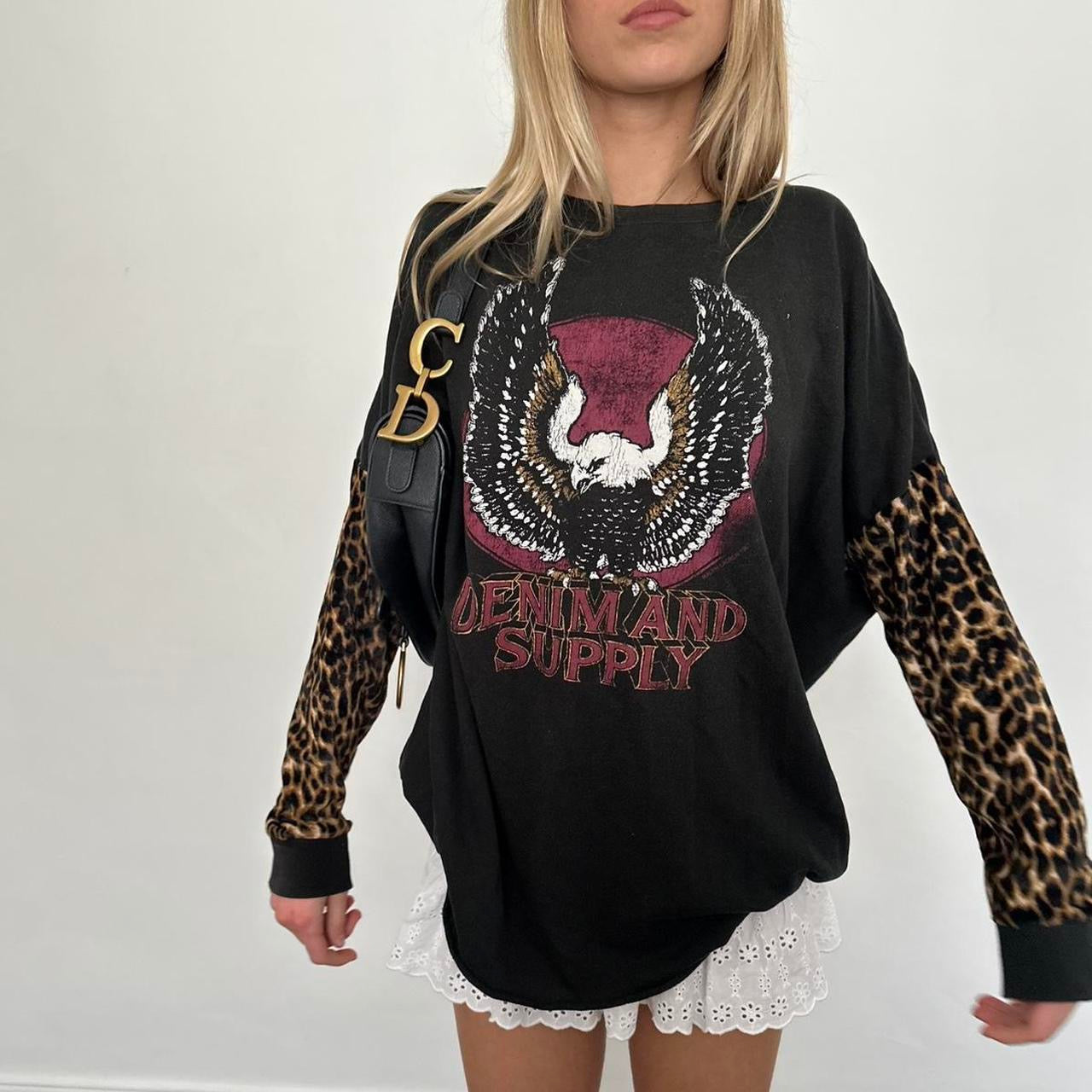 Vintage RARE Ralph Lauren leopard long sleeve top ♡