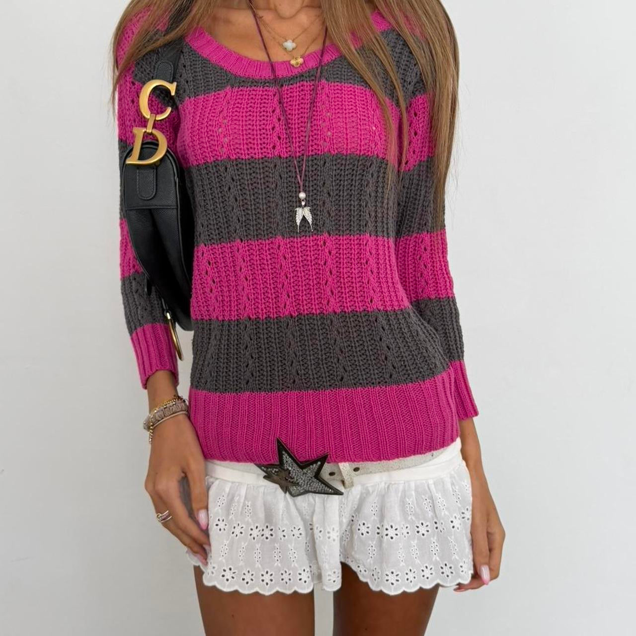 Vintage 00s striped knit sweater