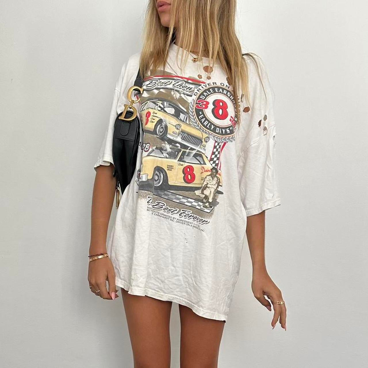 Vintage 90’s distressed car racing oversized top