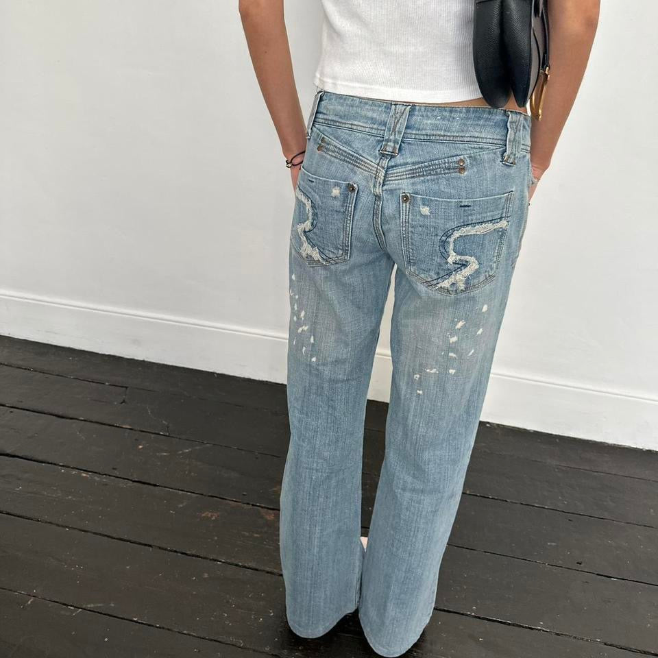 Vintage early 2000s blue wash bootcut jeans