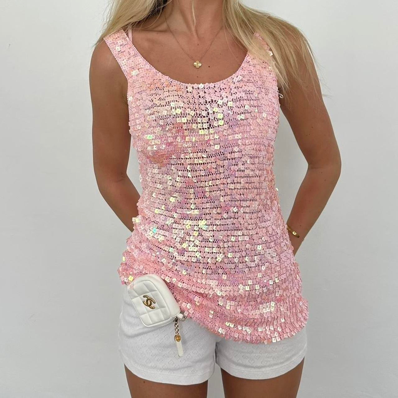 Vintage 90’s pink sequin top