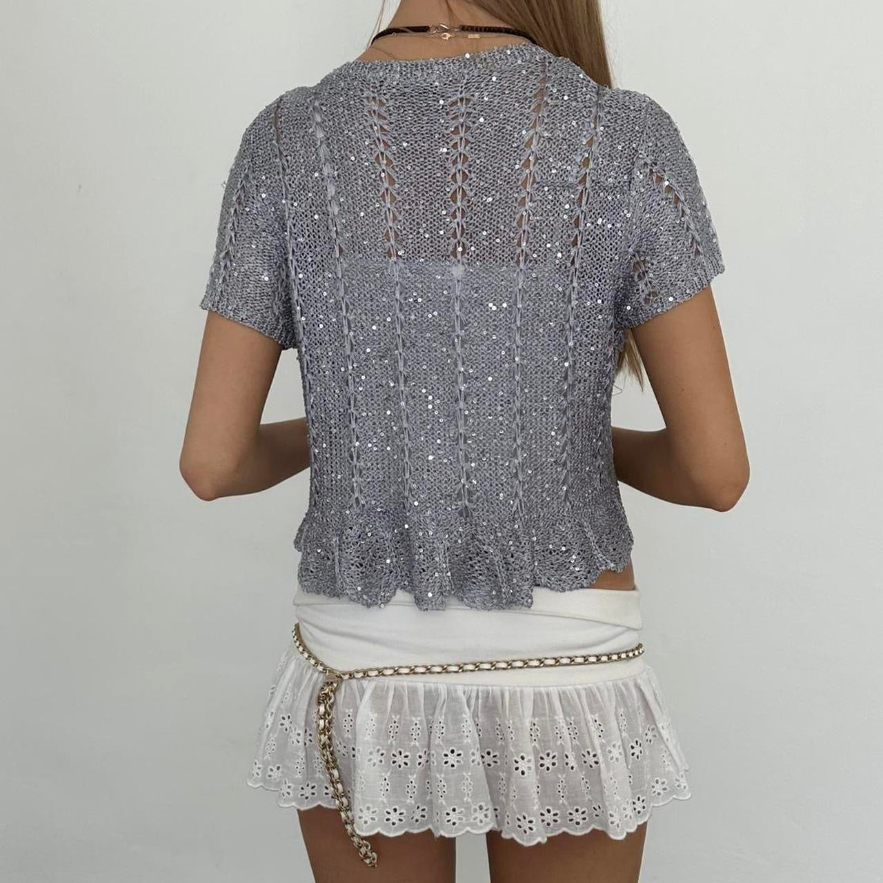 Vintage silver delicate layering top